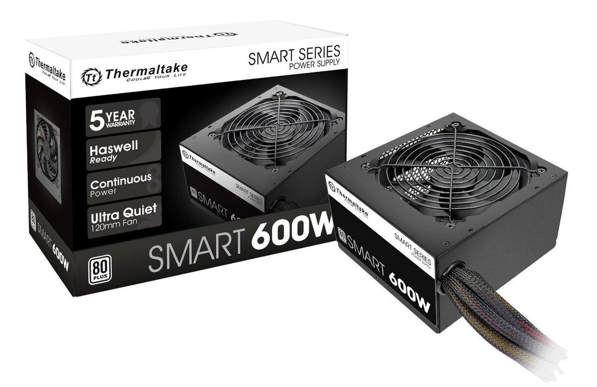 Thermaltake Fuente de Poder para PC 80 Plus, Ventilador 120 mm - 600W - 80+ blanco - Fuente de alimentación
