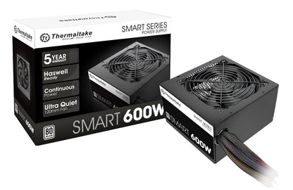 Thermaltake Fuente de Poder para PC 80 Plus, Ventilador 120 mm - 600W - 80+ blanco - Fuente de alimentación
