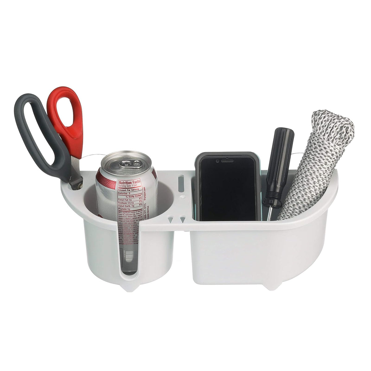 SEACHOICE Cruisin' Caddy - Organizador para Barcos, Bebidas y Objetos, Resistente a los Rayos UV, Color Blanco