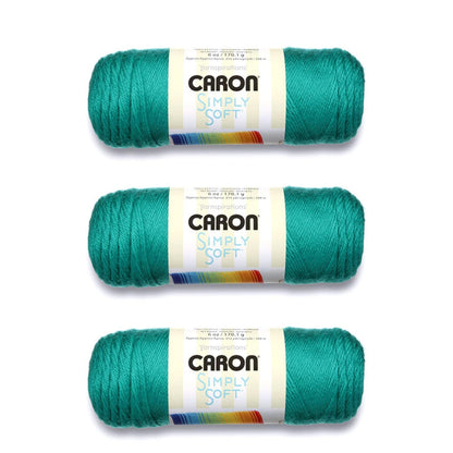 Caron Simply Soft Estambre Acrílico, Paquete de 3 Madejas de 170 g - Verde fluorescente, NOTA - Paquete de 3