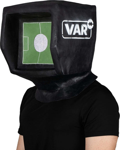 REV Máscara Cámara Var Futbol Adulto, Disfraz Árbitro Videoarbitraje Para Partidos, Porras, Estadio, Eventos Deportivos Y Celebraciones Futboleras