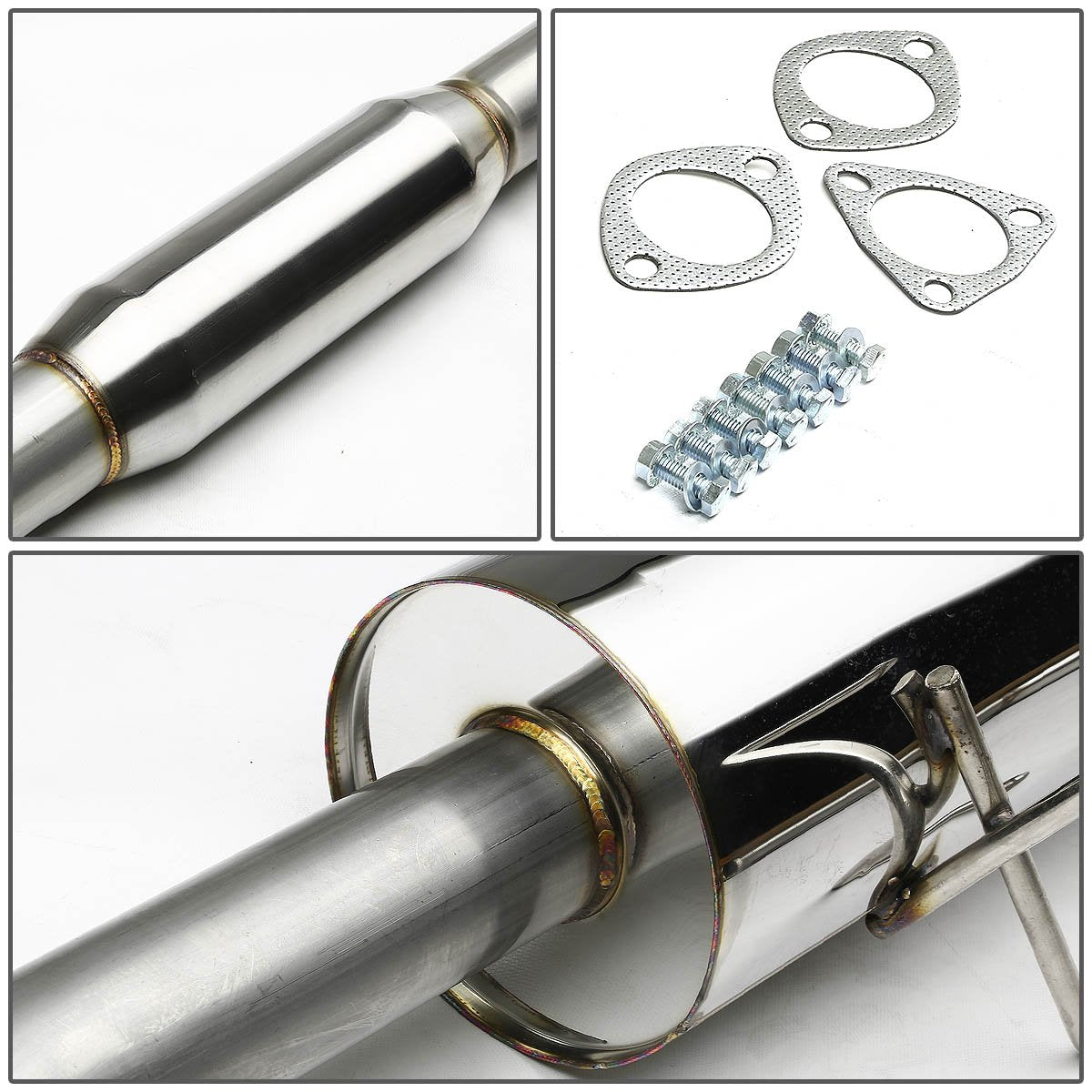 DNA Motoring CBE-HC922-NRT Sistema de Escape Trasero de Acero Inoxidable para Honda Civic 1992-2000