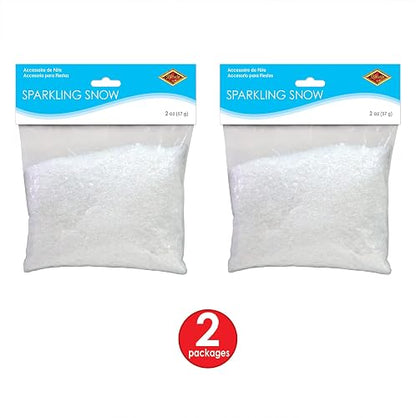 Beistle - Nieve artificial de plástico artificial para decoración y manualidades, decoración de Navidad, suministros de fiesta de invierno, color blanco