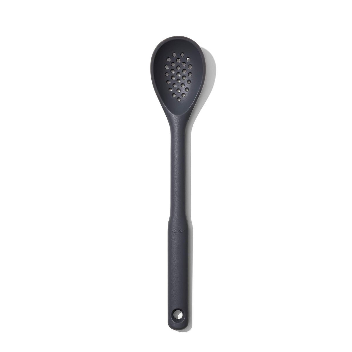 OXO Good Grips - Cuchara ranurada de Silicona, Talla única, Color Pimienta