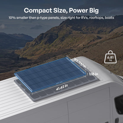 Renogy ShadowFlux Panel solar de 120 W, tipo N 25% de alta eficiencia | Panel solar de 120 W para casa rodante, optimizado para sombreado parcial de árboles, techos, edificios, hojas y nieve