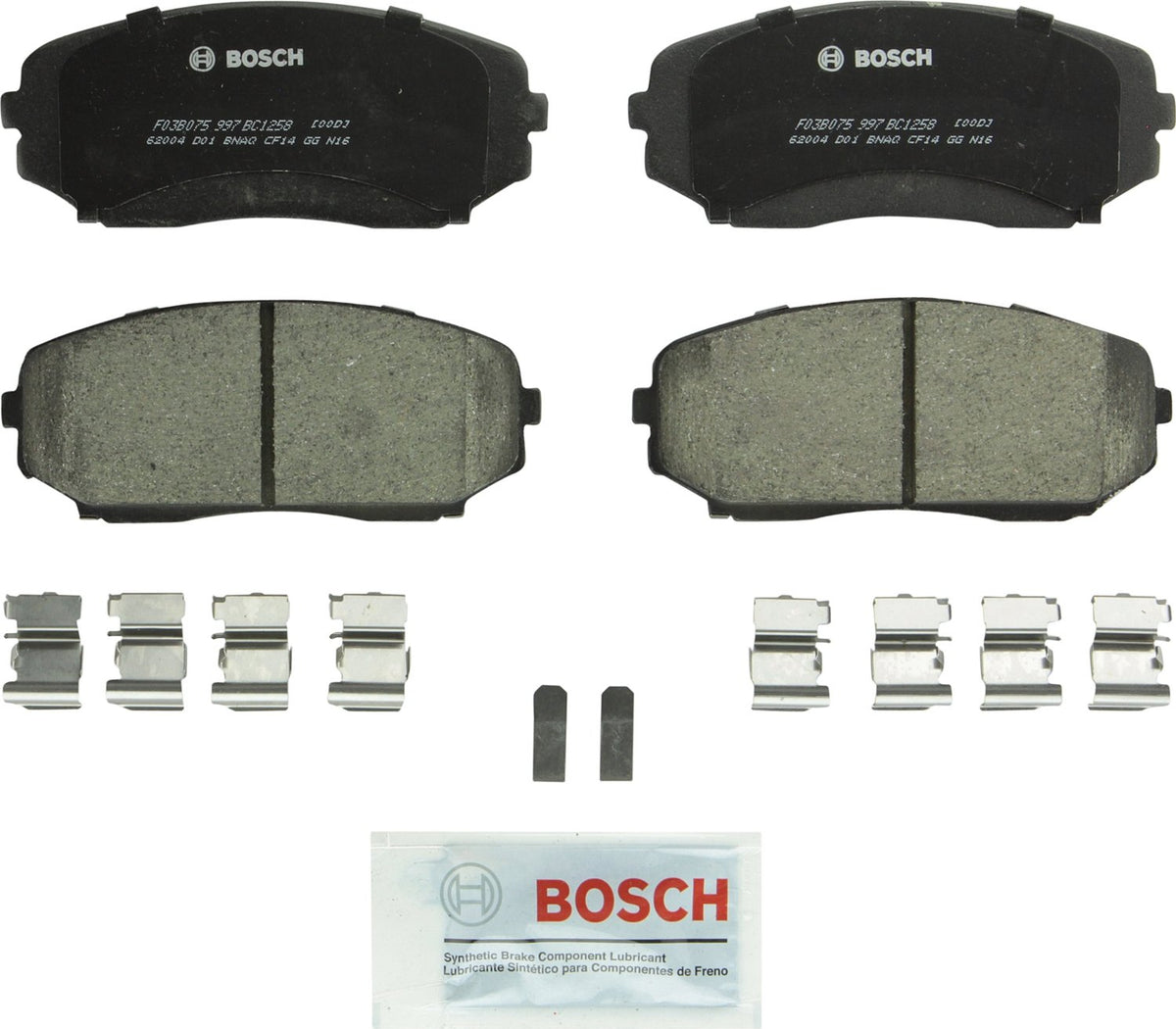 Bosch QuietCast Premium Pastillas de Freno Cerámicas - Frente - 1258 - 1100-1299