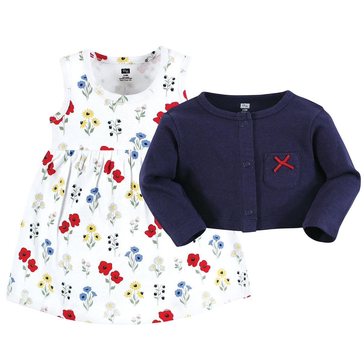 Hudson Baby Cotton Dress and Cardigan Set Vestido informal Bebé-Niñas
