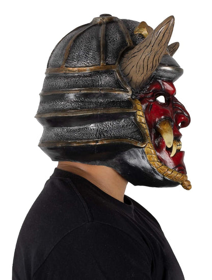 Ghoulish Productions Máscara de látex Possessed Samurai – Máscara de Samurai Rojo Unitalla para Adulto, Ideal para usar en Fiestas de Halloween, Casas del terror o Decoración Terrorifica