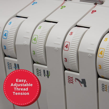SINGER S14-78 Serger con kit de accesorios | Máquina Overlock con capacidad de puntadas 2-3-4, 1200 puntadas/minuto, alimentación diferencial, luz LED y brazo última intervensión, blanco