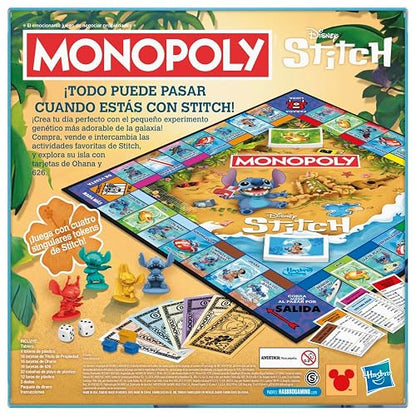 Hasbro Gaming Monopoly Edición Disney Stitch Juego de Mesa