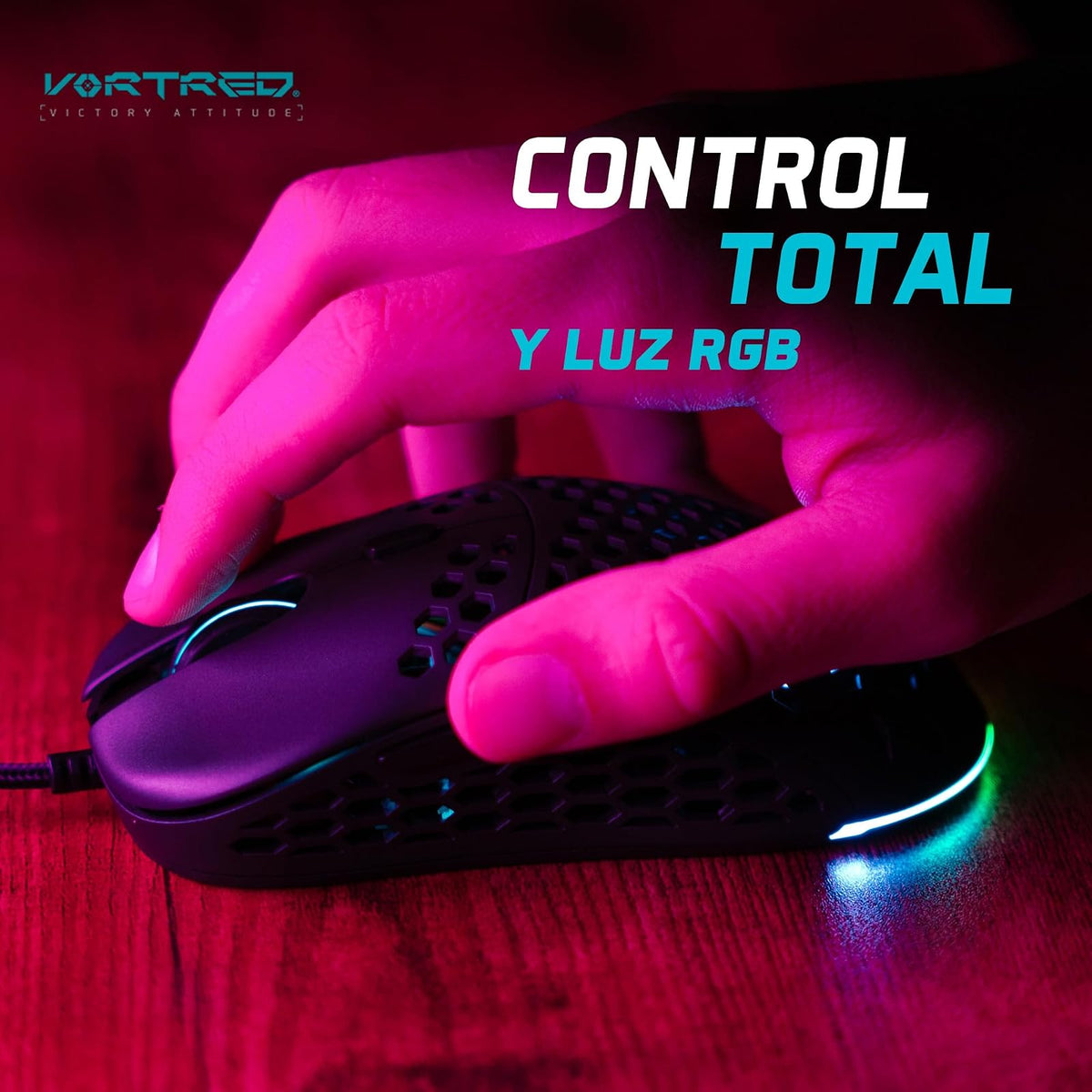 PERFECTCHOICE Mouse Gamer Ultraligero Anti-sudoración 12800 dpi Litebee VORTRED