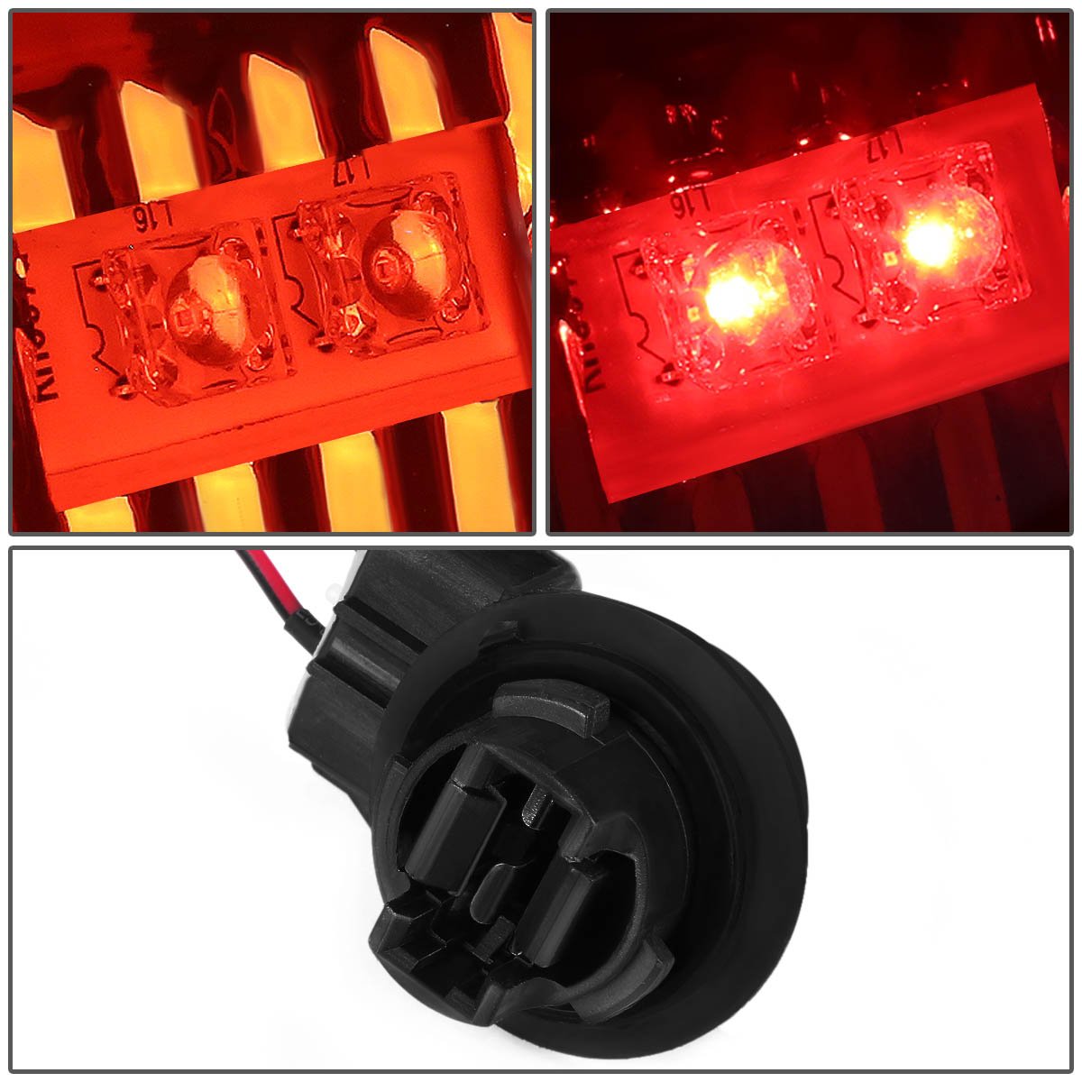 DNA Motoring Conjunto de Luces Traseras LED TL-GMCDE00-LED-3D-CH-RD, Cromo/Rojo, Conductor/Pasajero
