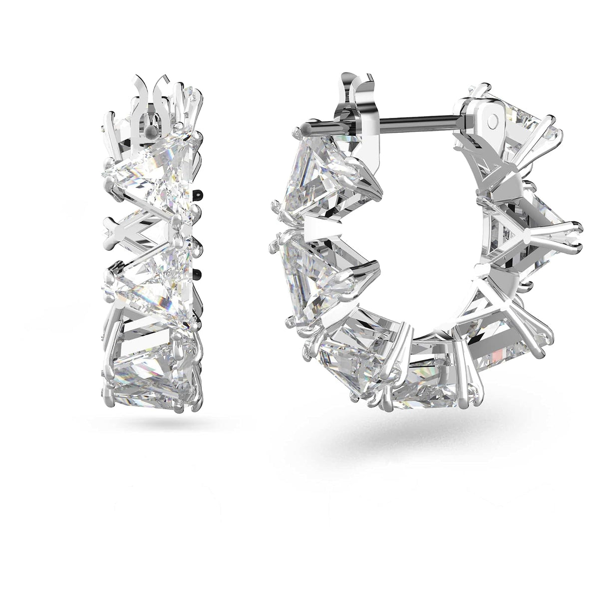 Swarovski Ortyx - Colección de aretes de vidrio, con un solo oído, par de arete, acabado en tono rodio y oro rosa