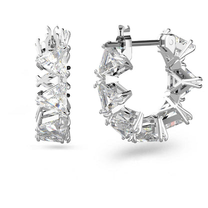 Swarovski Ortyx - Colección de aretes de vidrio, con un solo oído, par de arete, acabado en tono rodio y oro rosa
