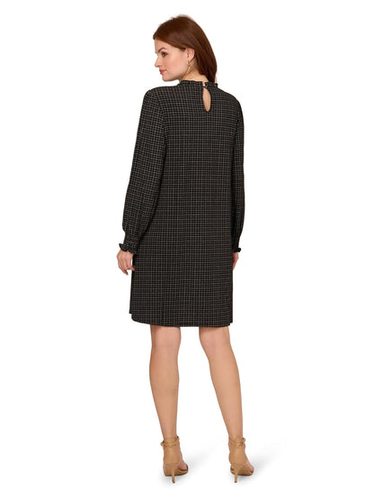 Adrianna Papell Vestido de Punto con Cuello Fruncido Estampado Vestido Mujer