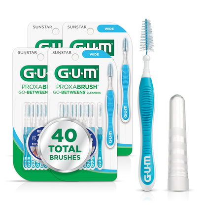 GUM Proxabrush Go-Betweens Cepillos Interdentales - Ancho - 10 Count (Pack of 4)