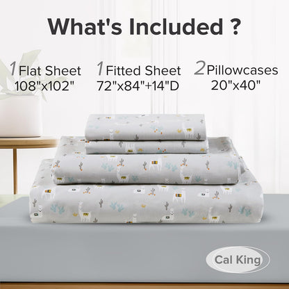 Comfort Spaces - Juego de sábanas 100% algodón Transpirable, Ligero, Suave con Bolsillo elástico de 14 Pulgadas, se Adapta a colchones de hasta 16 Pulgadas, Ropa de Cama acogedora para Todas Las