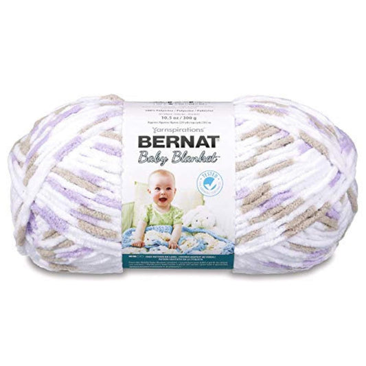 Bernat Baby Blanket Yarn, 10.5 oz, Super Bulky 6 Gauge - Lilac Dove - Single Ball Machine Wash & Dry