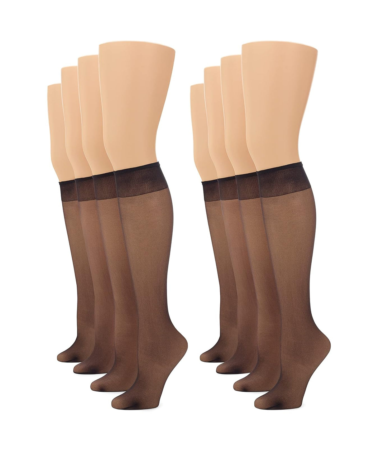 No Nonsense Medias hasta la Rodilla Paquete de 10 Pares - Plus - Marrón