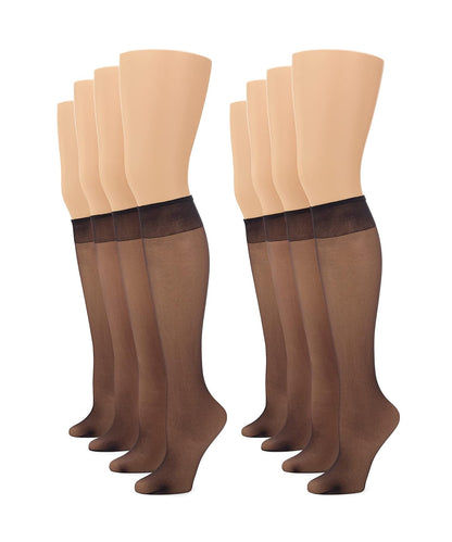 No Nonsense Medias hasta la Rodilla Paquete de 10 Pares - Plus - Marrón