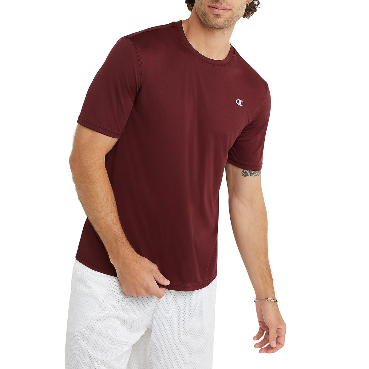 Champion Camiseta Double Dry para Hombre - G - MAROON