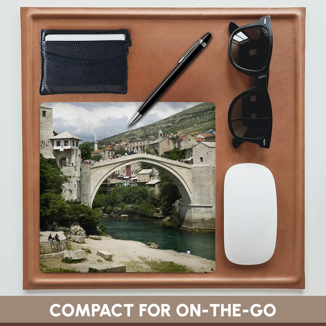 3dRose 8 x 8 x 0.25 Bosnia-Hercegovina Mostar Old Bridge Stari Most Walter Bibikow Mouse Pad (mp_82890_1)