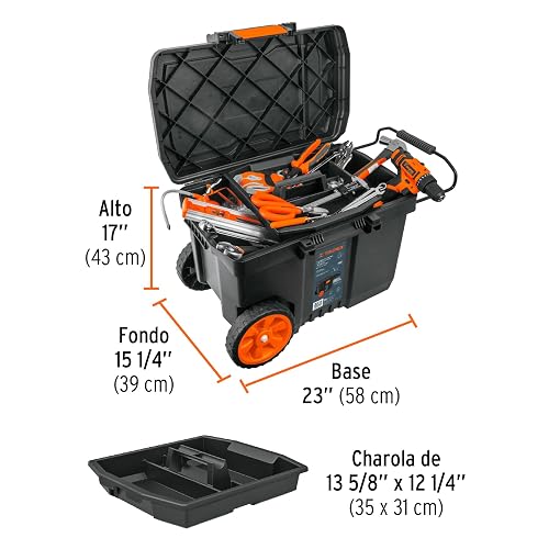 Truper CHP-23R, Caja para herramienta de 23" con ruedas y mango telescópico