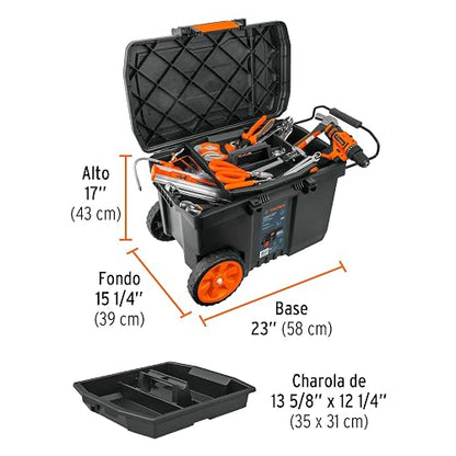 Truper CHP-23R, Caja para herramienta de 23" con ruedas y mango telescópico