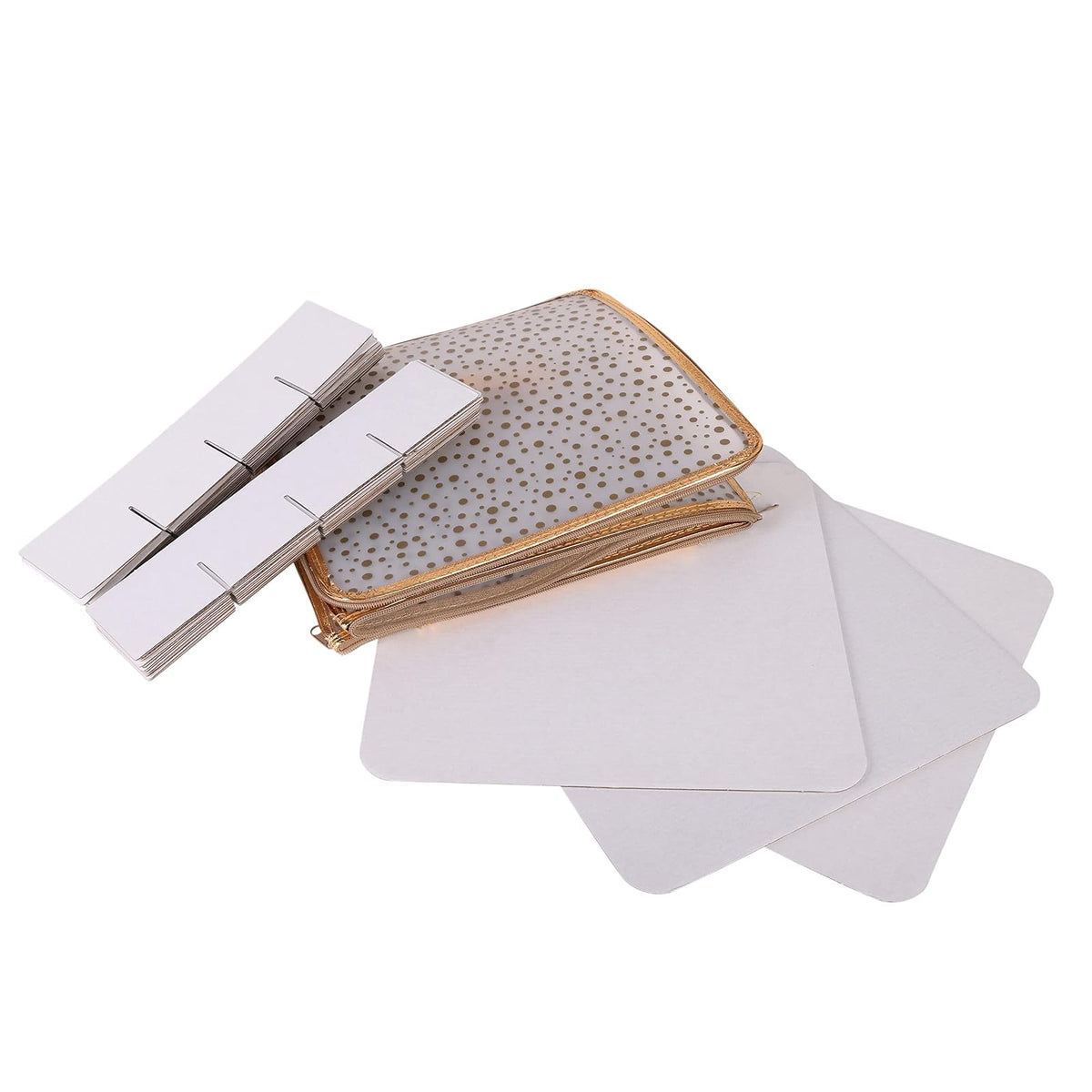 Simplify Caja de Almacenamiento de Adornos de 64 Unidades, plástico, Organizador Decorativo, contenedor de Almacenamiento, Dorado, 12 x 12 x 12 x 12 Pulgadas