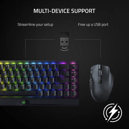 Razer Naga V2 HyperSpeed - Ratón Gamer Inalámbrico MMO con 19 Botones programables