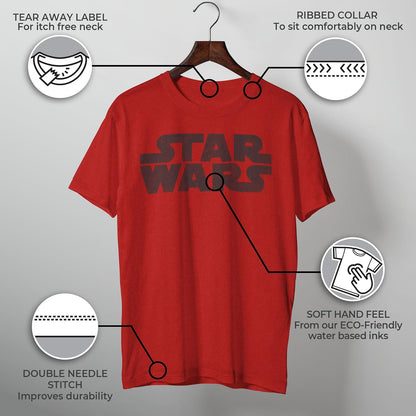 STAR WARS - Playera de Manga Corta con Logotipo más Simple para Hombre