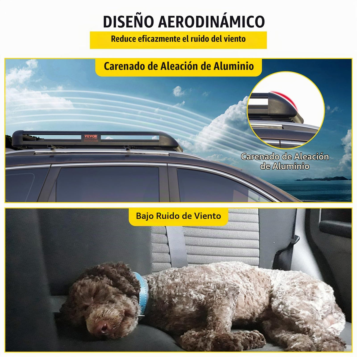 VEVOR - Cesta de Techo Universal de 50,4 x 36,4 Pulgadas, portaequipajes de Techo de Aluminio con Barras XL-B para Equipaje de Automóvil, SUV, Viajes