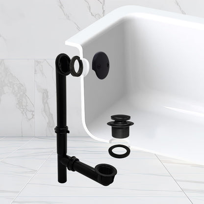 Westbrass 593144-01 Desagüe de baño con punta tubular de 1-1/2 pulgadas, color negro, latón pulido, Negro mate
