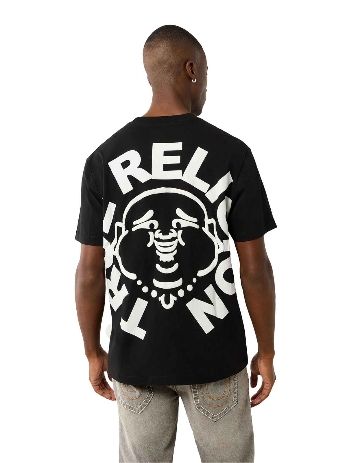 True Religion - Playera de Manga Corta para Hombre, diseño gráfico Casual