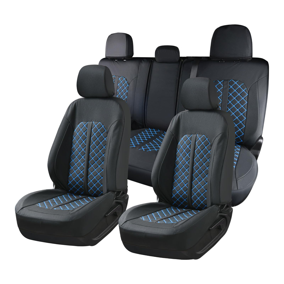 Truckiipa - Juego Completo de Fundas de Asiento de Piel para Toyota Tacoma, Cobertura Completa, Impermeable, Protector de cojín para Toyota Tacoma 2016-2023, Doble Cabina tripulación, Juego Completo