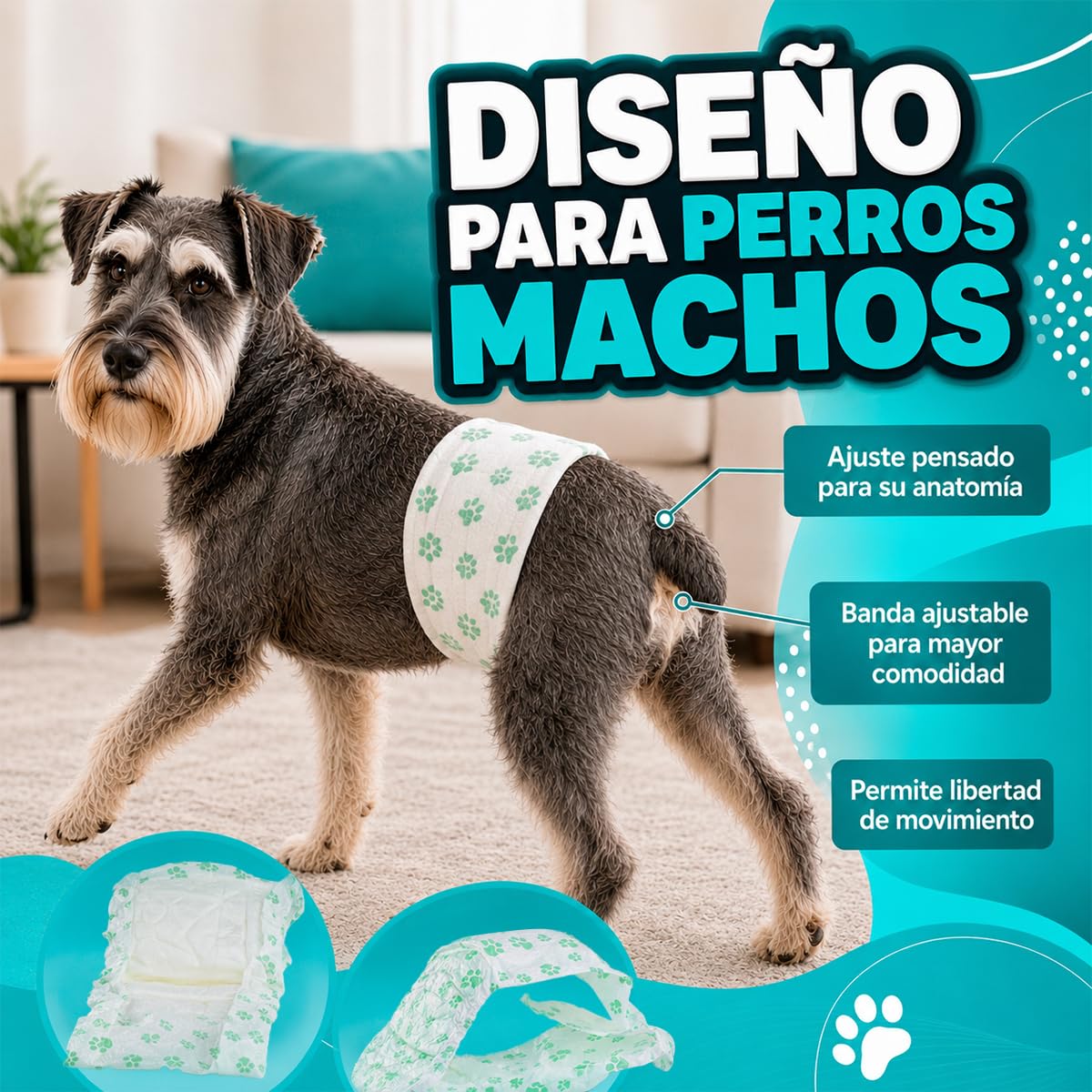 Fancy Pets Pañal para Perro Macho Tamaño Grande con 12 Piezas