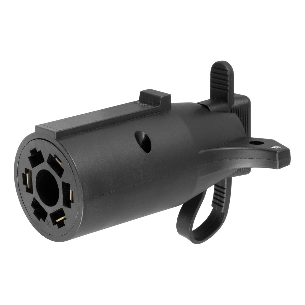 Curt 57245 Adaptador de Cableado de Remolque Plano de 7 Vías con Probador Negro