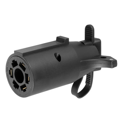 Curt 57245 Adaptador de Cableado de Remolque Plano de 7 Vías con Probador Negro