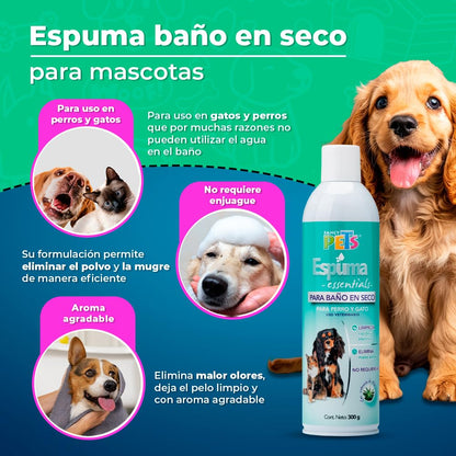 Fancy Pets Espuma P/BAÑO EN SECO Essentials 300 G