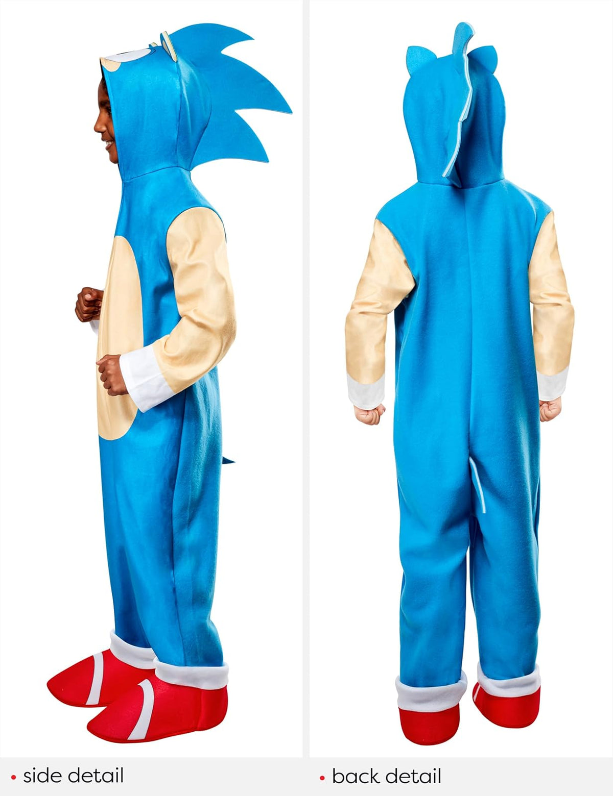 Rubies Sonic the Hedgehog: overol con cierre con capucha para niños, talla M