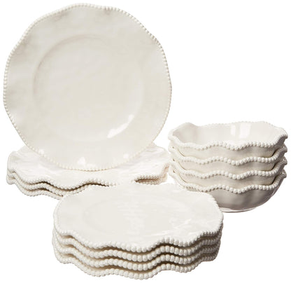 Certified International 89537 Vajilla Perlette Cream, platos multicolor