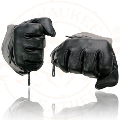 Milwaukee Guantelete de piel para motocicleta, guantes de mano para hombre, piel negro, cierre a presión, forro térmico-SH264, talla XXL
