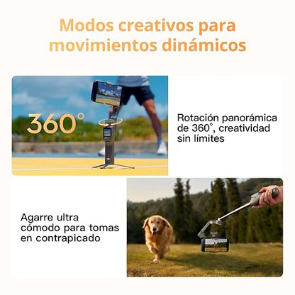 Osmo Mobile 8P + Transmisor Mic Mini 2, gimbal móvil, micró inalámbrico | Estabilizador (iPhone&Android), audio lleno de detalles, OsmoAudio, cancelación activa de ruido, estabilización de 3 ejes