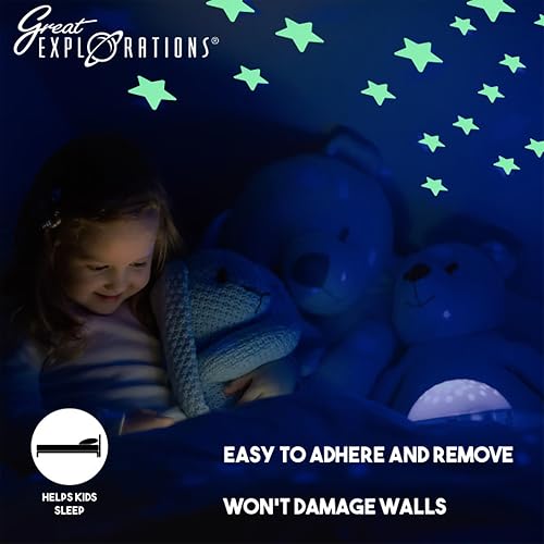 Great Explorations Wonder Stars Super Kit - Estrellas de techo (150 unidades, reutilizables, adhesivas, para masilla y constelación, diseño de mapa de estrellas)