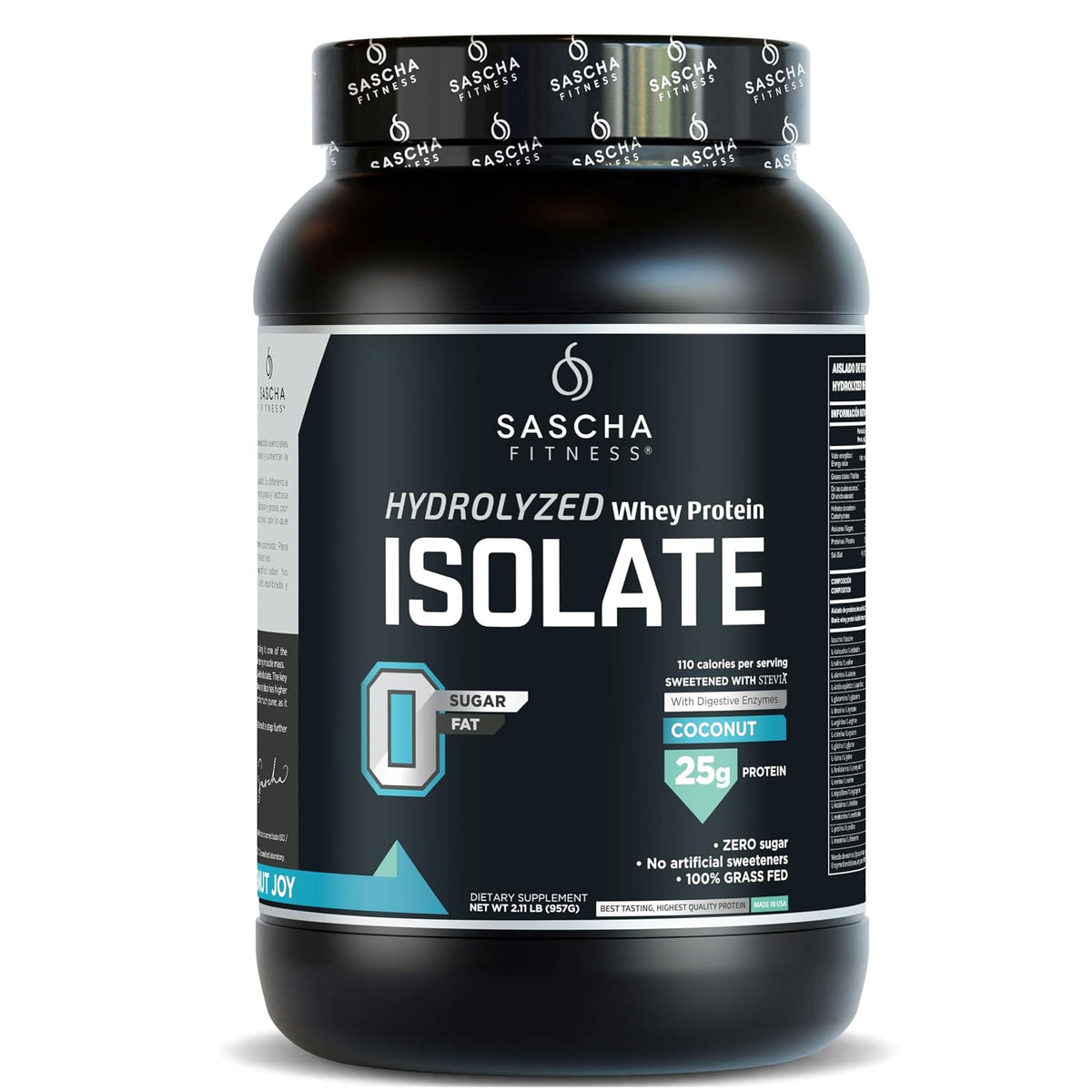Sascha Fitness Proteína en Polvo, Sabores Surtidos - Coco - 957 g (Paquete de 1)