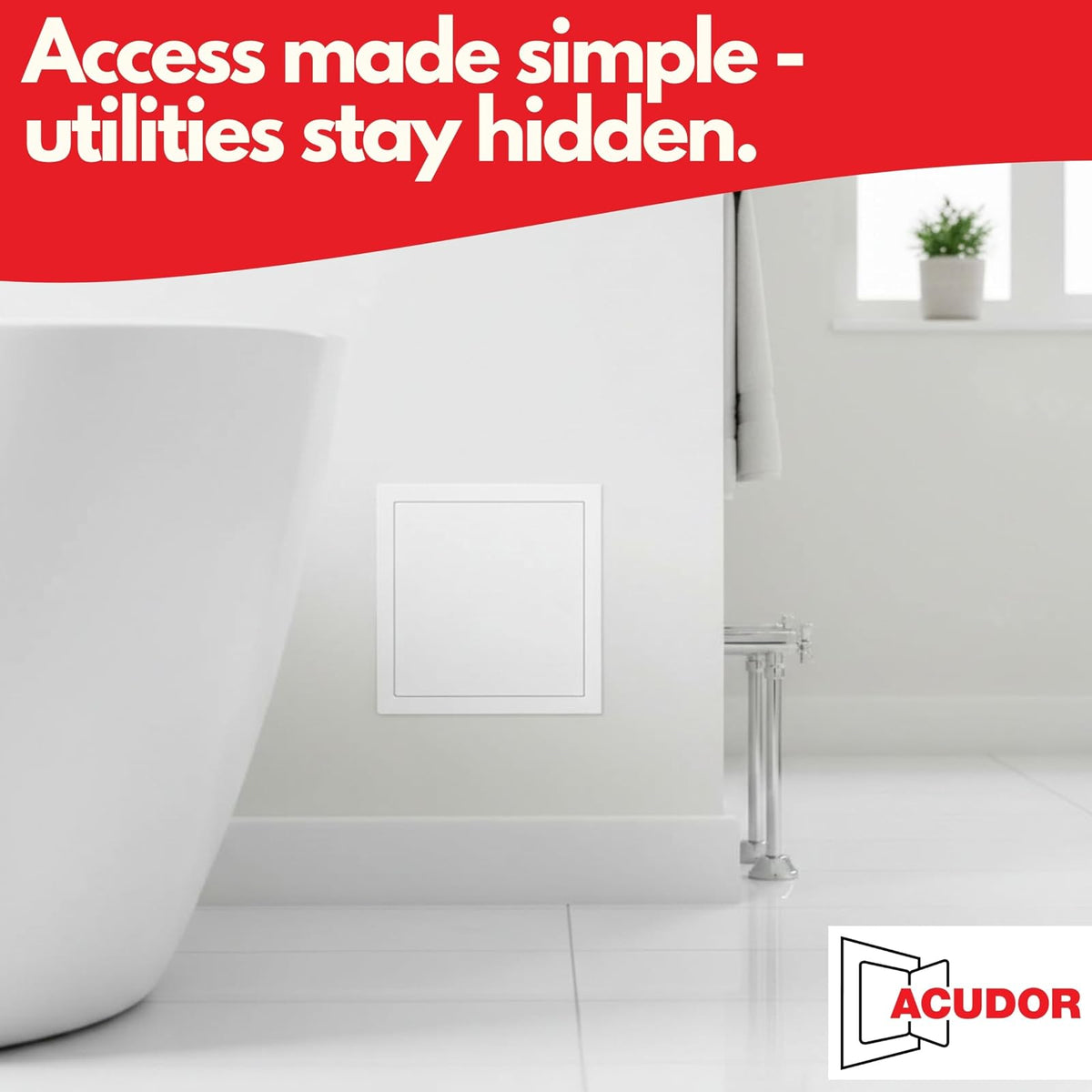Acudor PA1212 Pa-3000 - Puerta de acceso de plástico, 12 x 12, 14 pulgadas de altura, color blanco