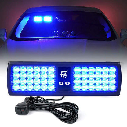 Xprite Luces Estroboscópicas para Visera de Vehículo, 48 LED - Azul
