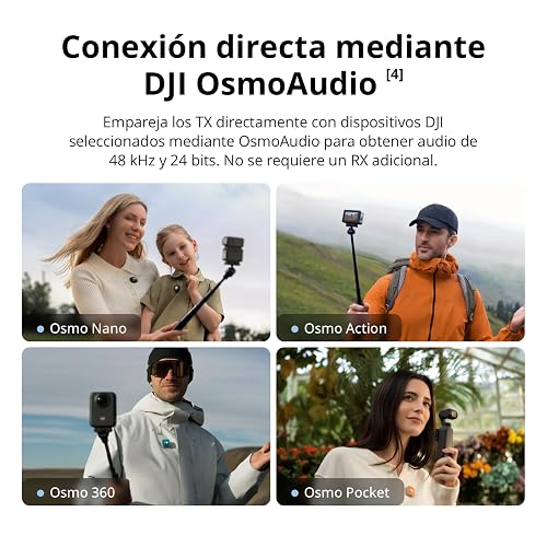 DJI Mic Mini 2 (1 TX + 1 RX estándar), micrófono lavalier inalámbrico | Para iPhone 17/16/15 y Android/cámara/tableta/PC, ultraligero, batería de 11.5 h, cancelación de ruido, vlogs y streaming