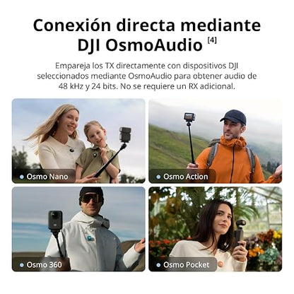 DJI Mic Mini 2 (1 TX + 1 RX estándar), micrófono lavalier inalámbrico | Para iPhone 17/16/15 y Android/cámara/tableta/PC, ultraligero, batería de 11.5 h, cancelación de ruido, vlogs y streaming