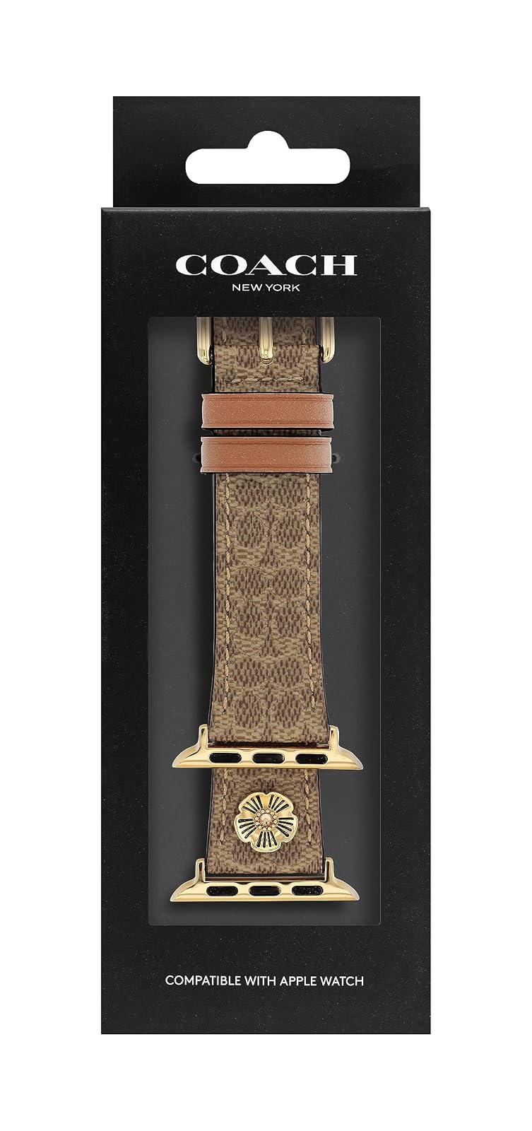 Coach - Apple Straps - Correa para Mujer 14700235 - Flower Embellishment en Piel - Compatible 38/40/41 mm - Diseño Elegante y Femenino